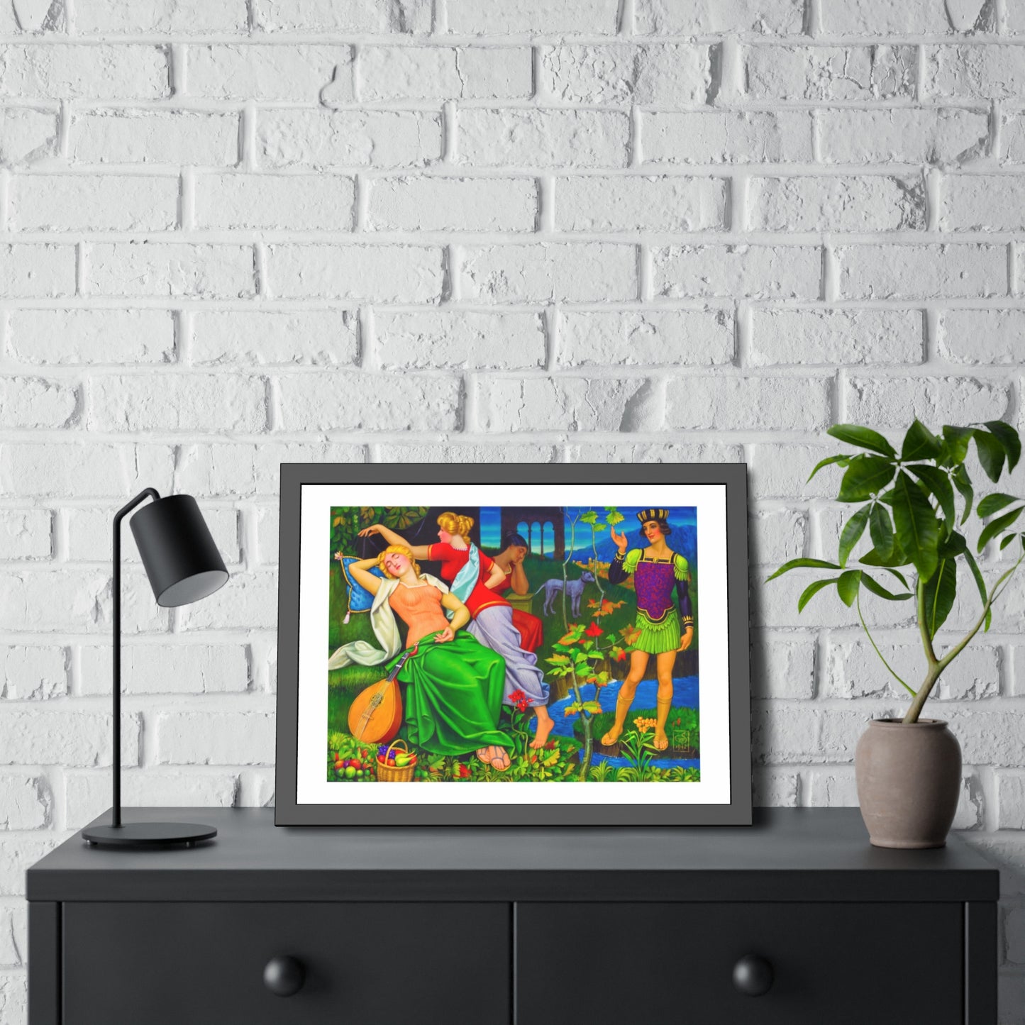 Classical Myth Framed Poster — Vibrant Renaissance-Style Art Print