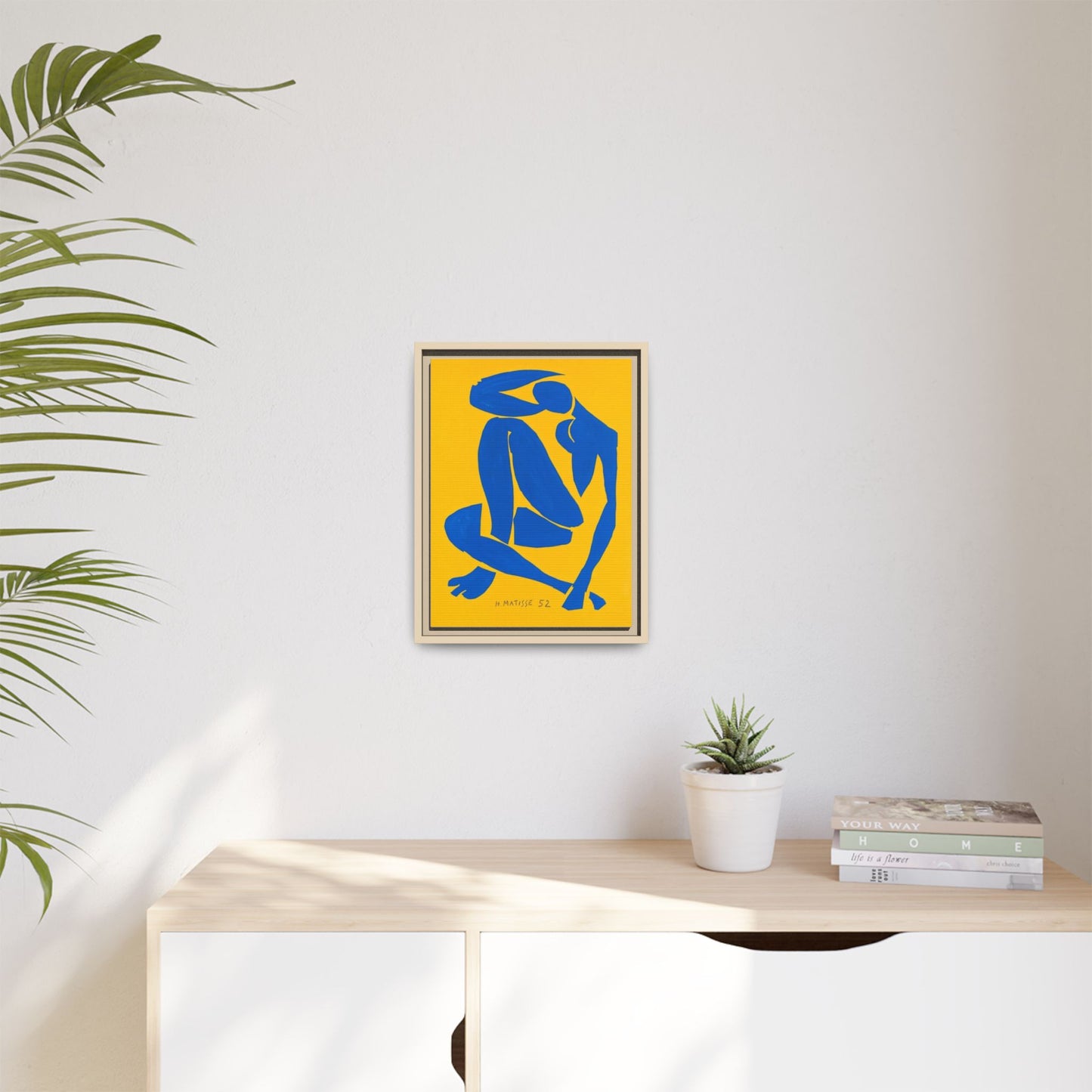 Abstract Blue Nude Matte Canvas Wall Art, Framed