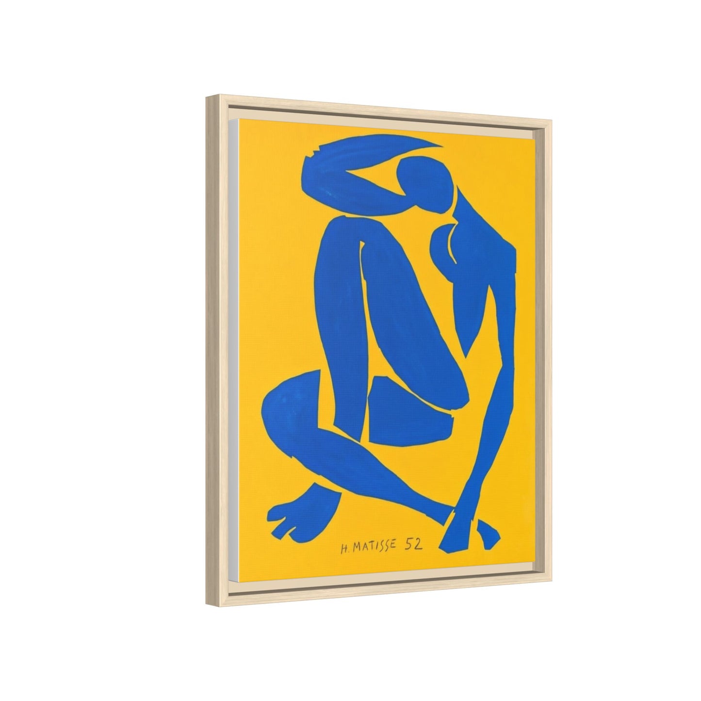 Abstract Blue Nude Matte Canvas Wall Art, Framed