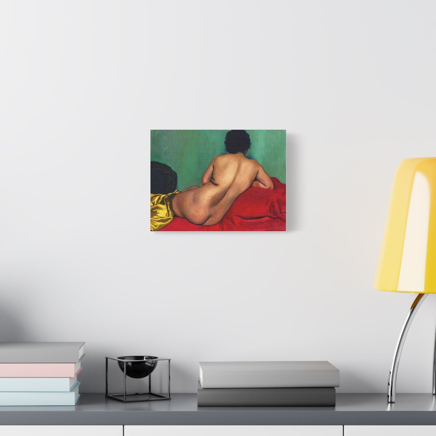Nu de dos sur un canapé rouge by Félix Vallotton Matte Canvas Wall Art Print