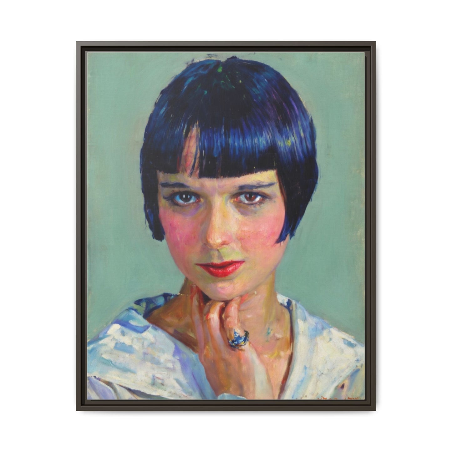 Framed Matte Canvas Portrait Print — Vintage Flapper Woman