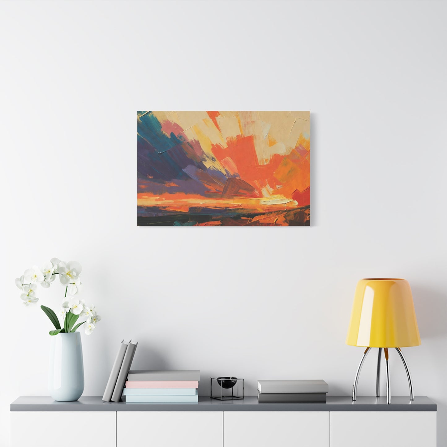 Abstract Sunset Landscape Canvas Print — Matte Stretched Wall Art