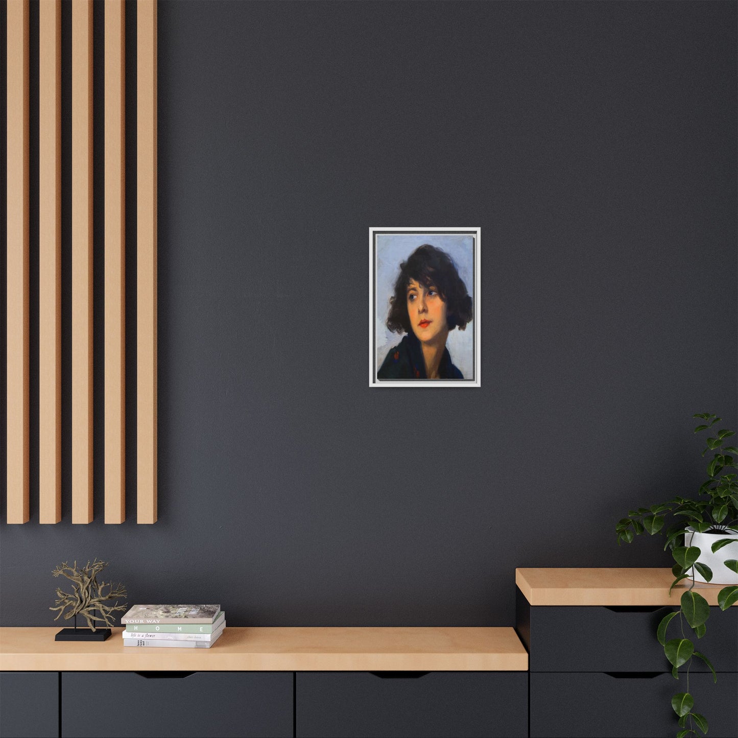 Mulher do chale verde (cropped) by Cyprien Eugene Boulet Framed Matte Canvas Print