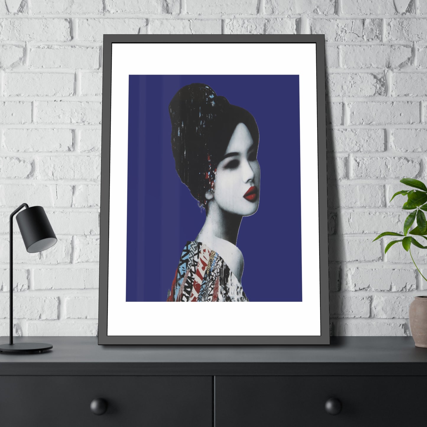 Geisha Portrait - Framed Paper Posters