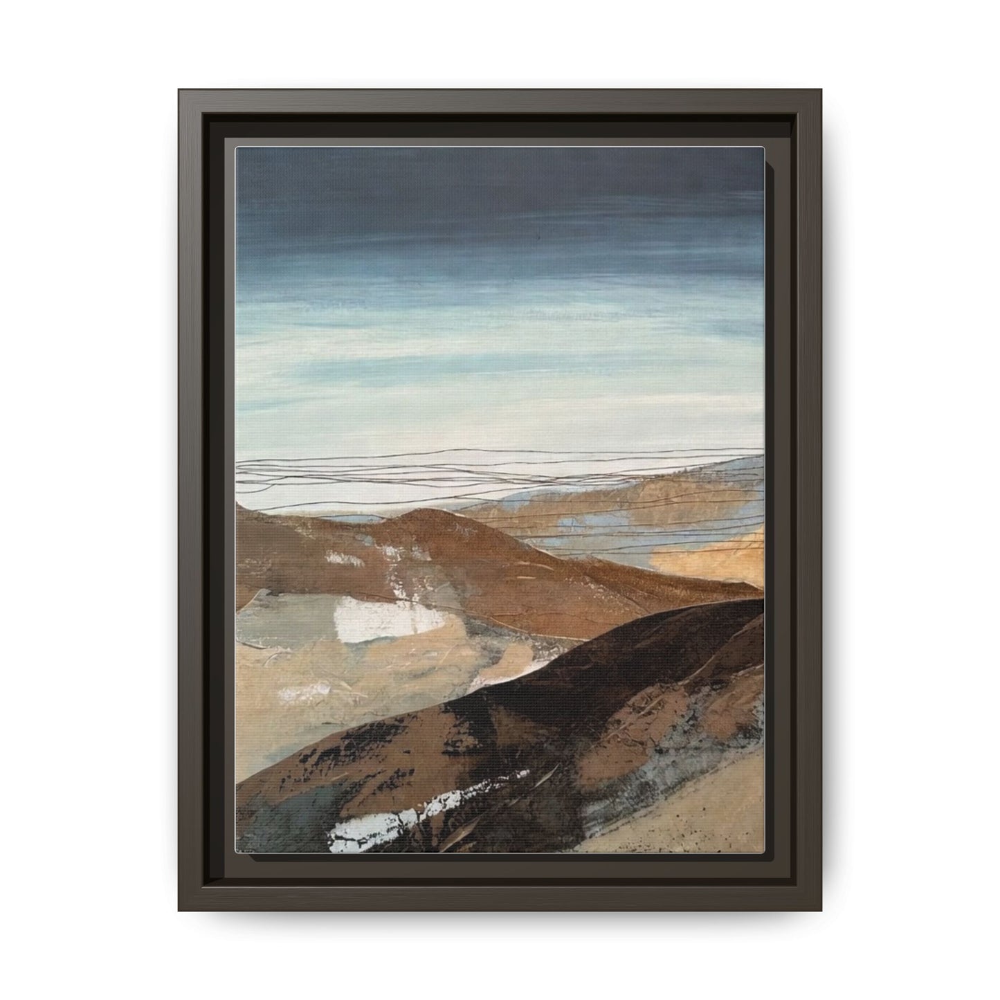 Framed Matte Canvas Art — Serene Abstract Landscape