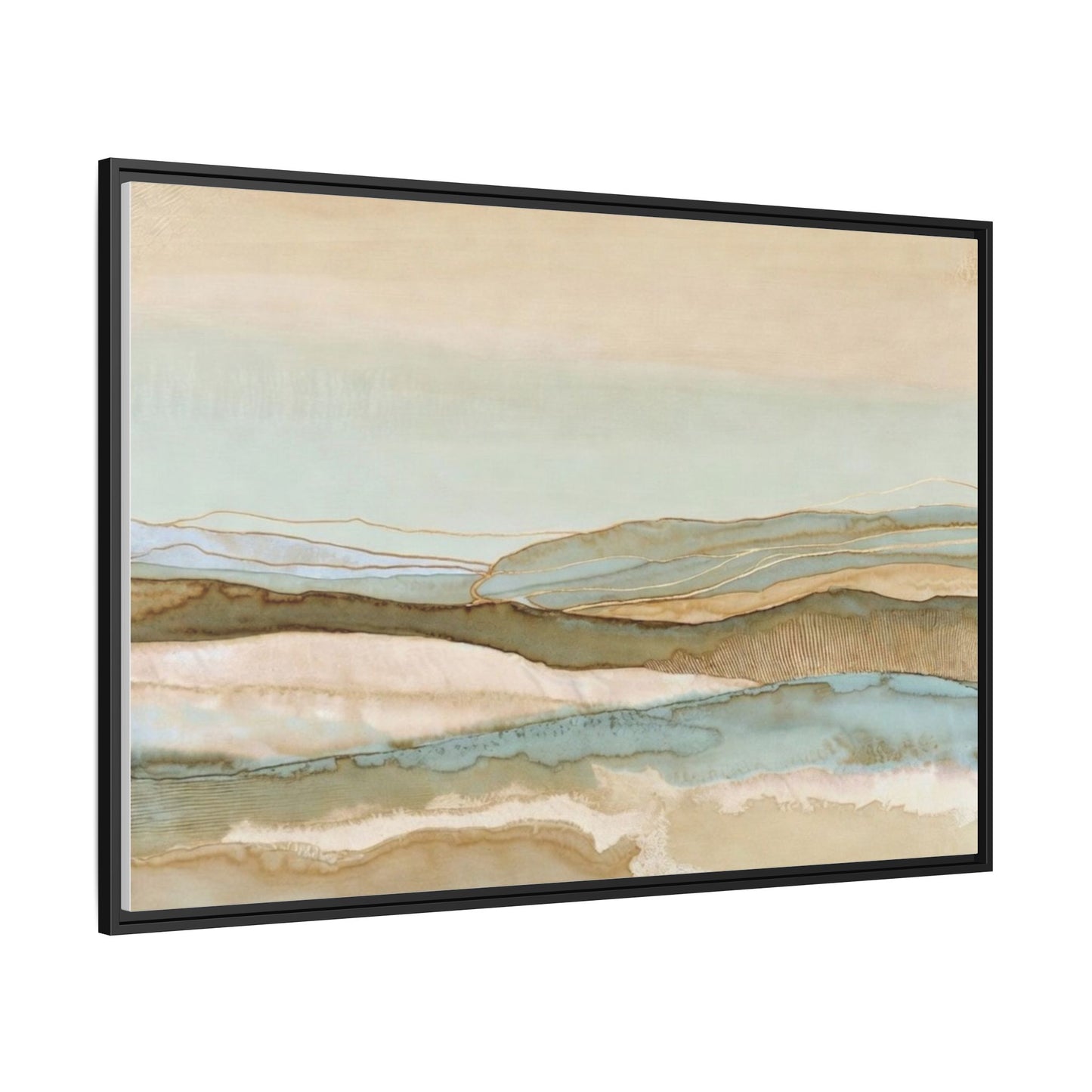 Framed Matte Canvas Coastal Abstract Landscape Wall Art
