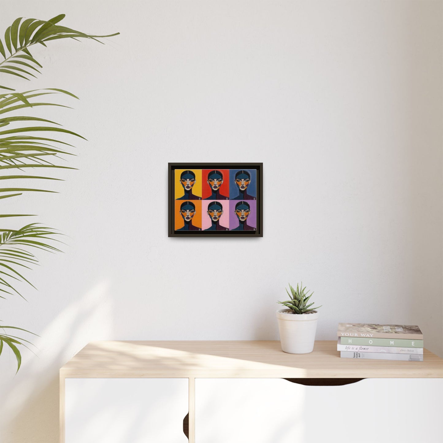 Pop Art Portrait Matte Canvas — Framed Multi-Color Wall Art