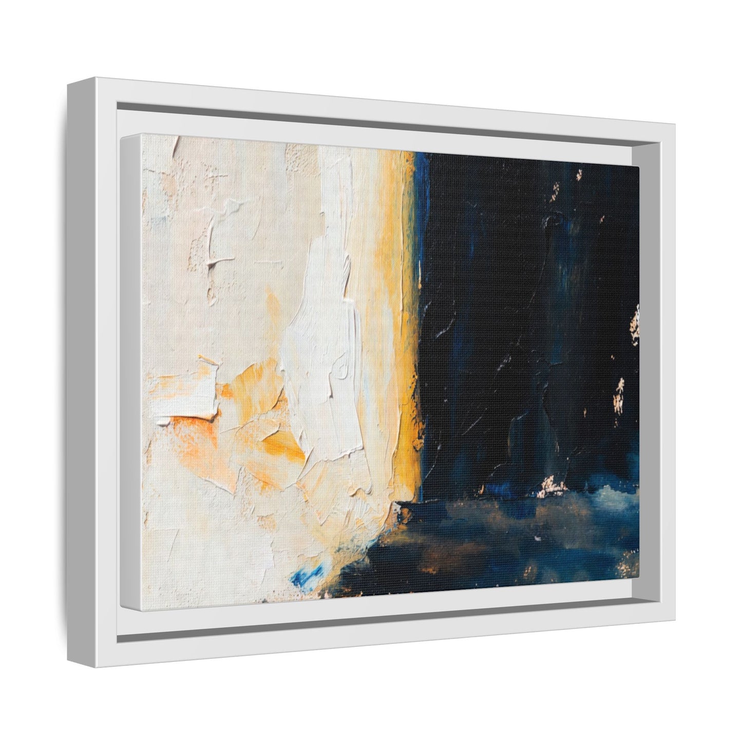 Abstract Coastal Texture Framed Canvas Art — Matte Multi-Color Wall Print