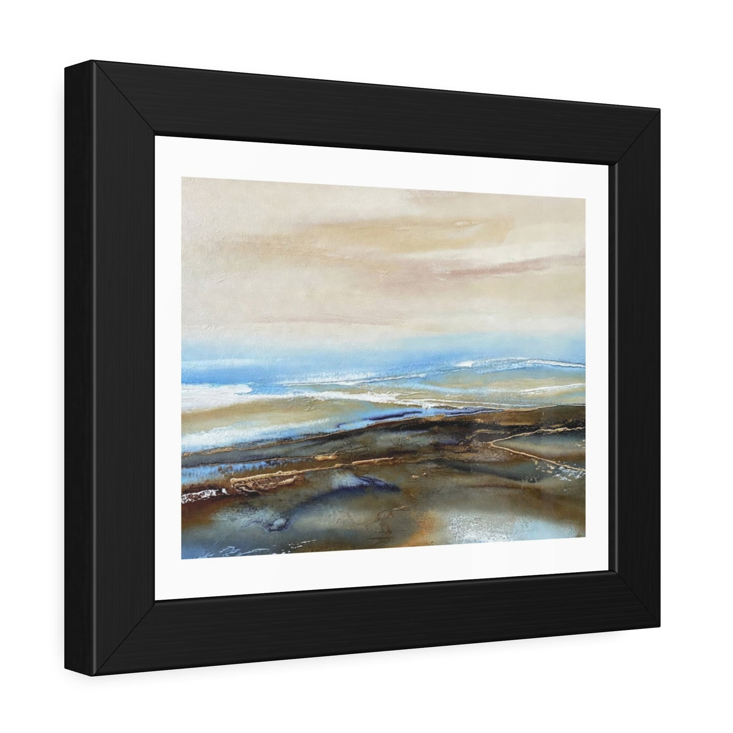 Framed Paper Poster — Abstract Coastal Watercolor Landscape Print