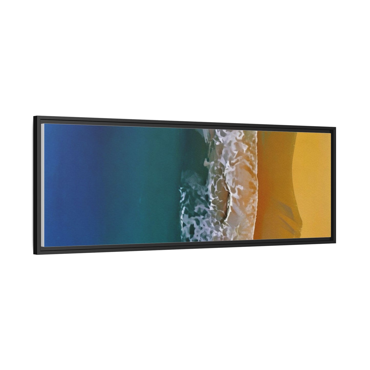 Framed Matte Canvas Seascape Print – Coastal Waves Wall Art