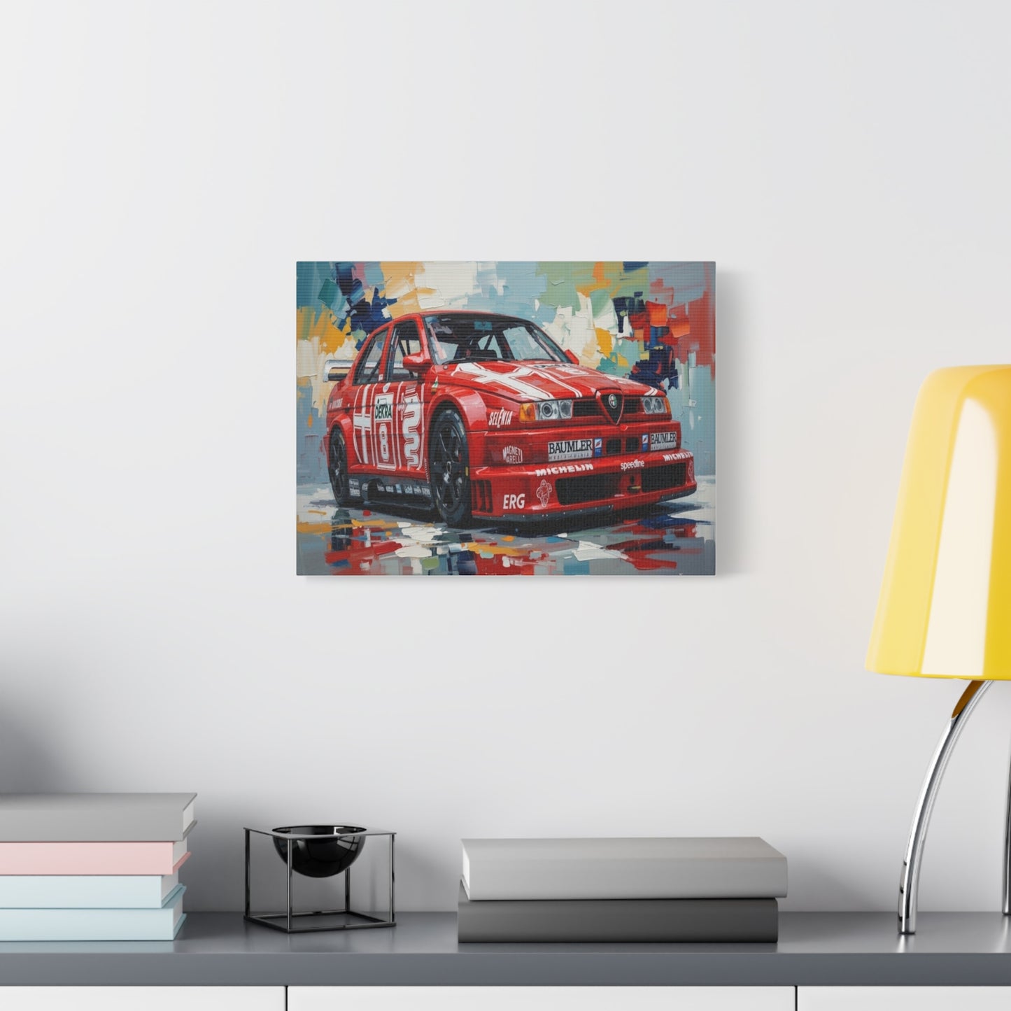 Racing Alfa Romeo Canvas Print — Red Race Car Stretched Wall Art