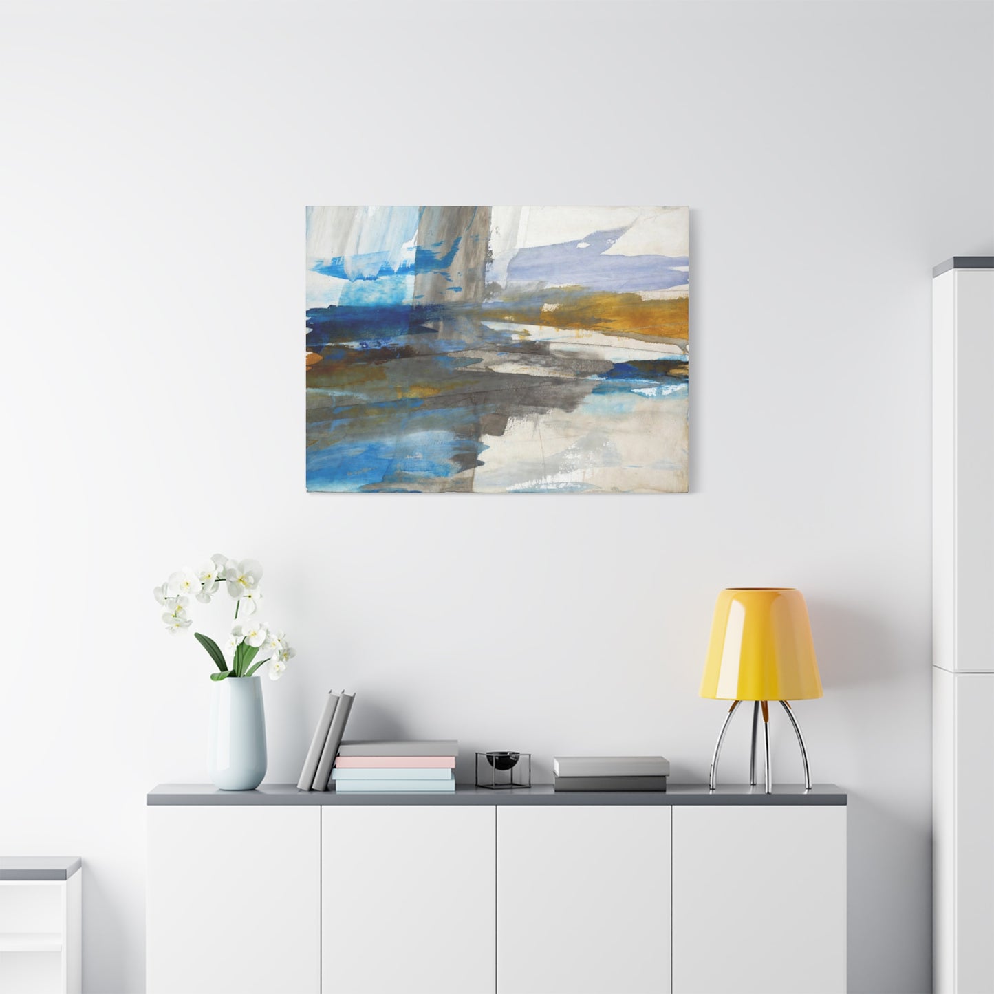 Abstract Coastal Blue Matte Canvas Print — Stretched 1.25" Wall Art