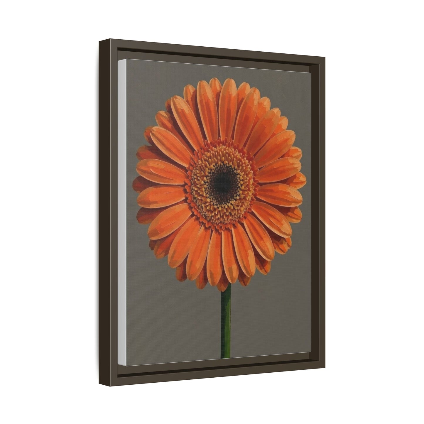 Orange Gerbera Daisy Matte Canvas Print (Framed)