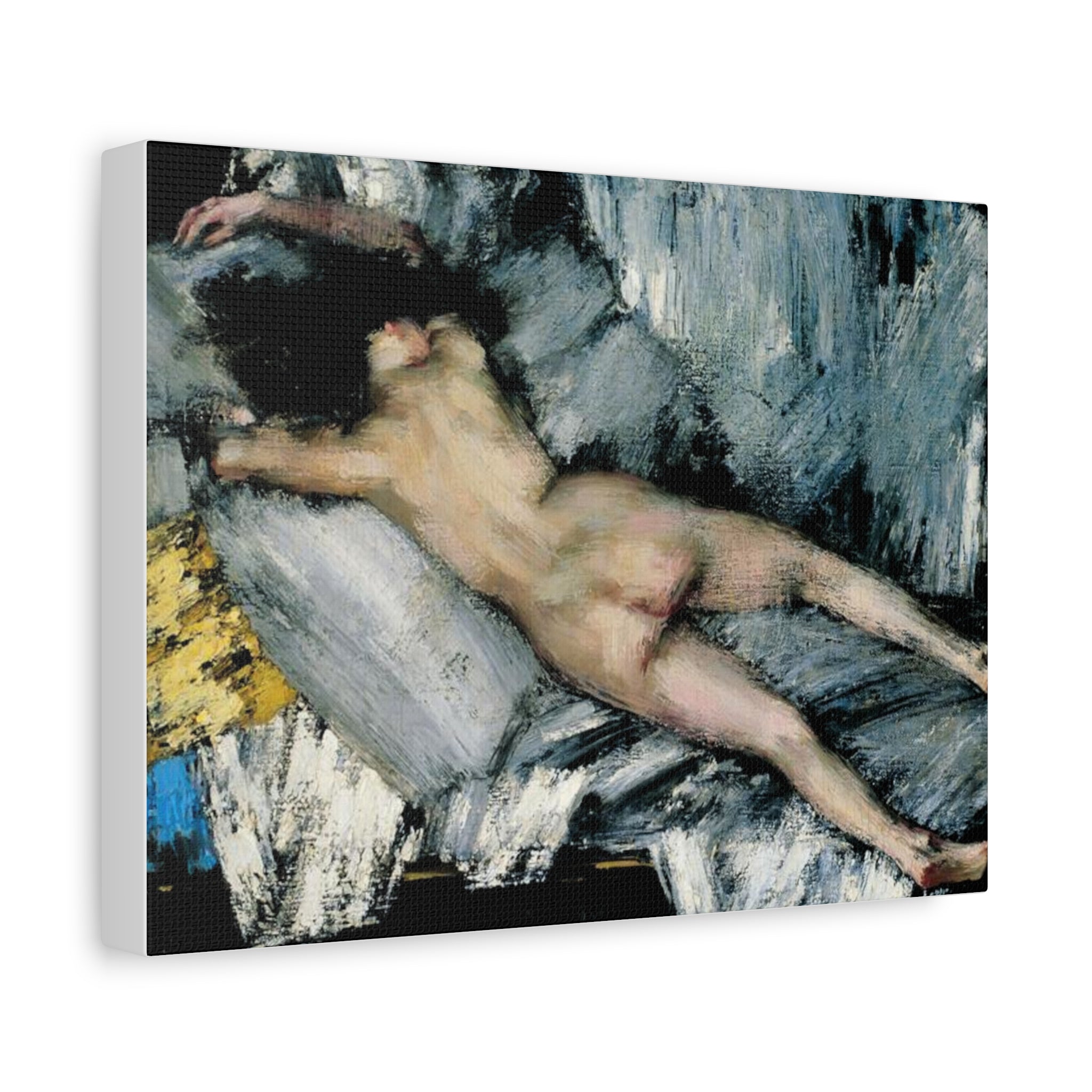 Nude in the Studio by János Vaszary Matte Stretched Canvas: Wall Art Poster