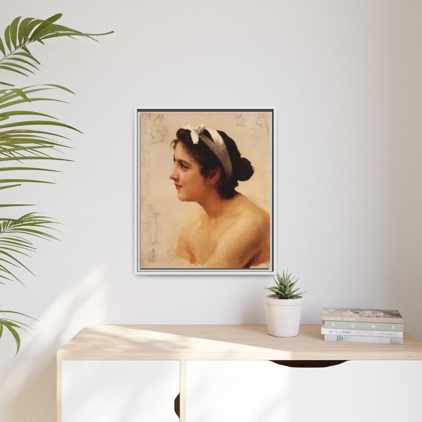 Study Of A Woman For Offering To Love by William Adolphe Bouguereau Framed Matte Canvas Print