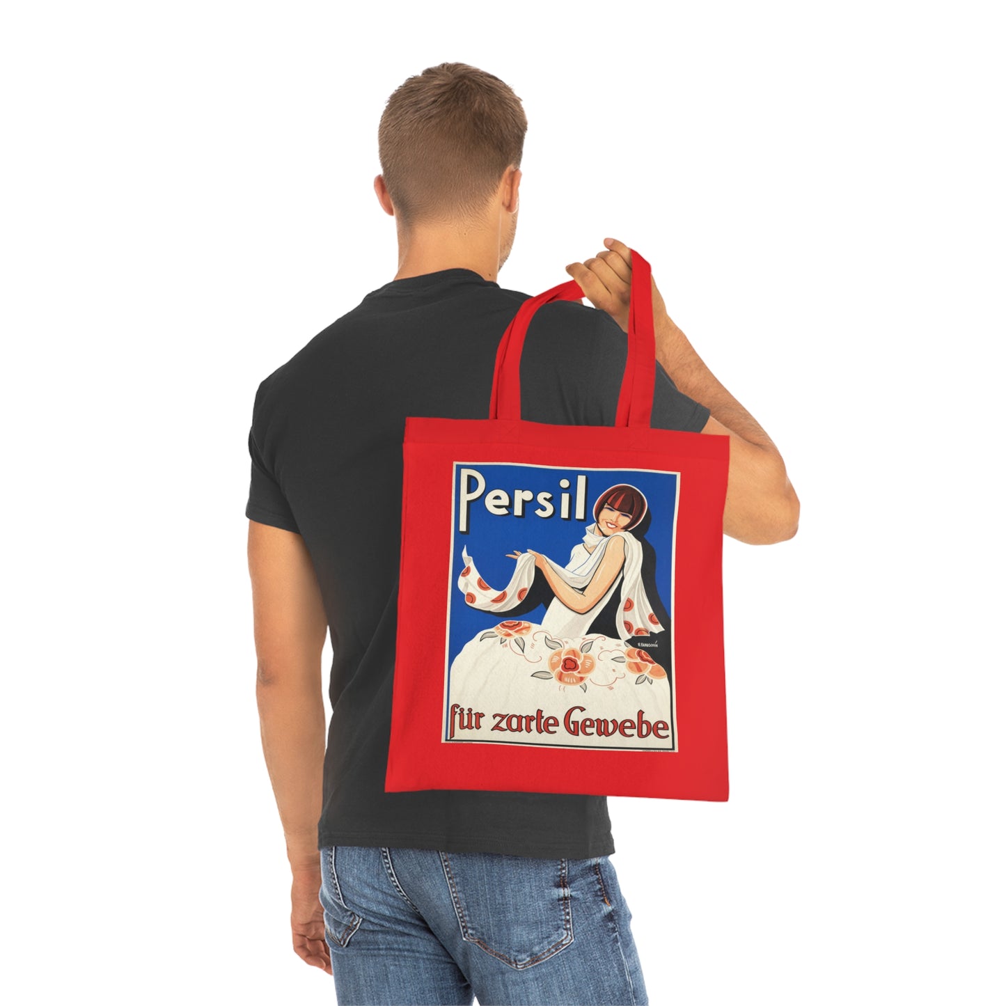 Vintage Persil Poster Cotton Tote — Retro Laundry Advertising Graphic Bag