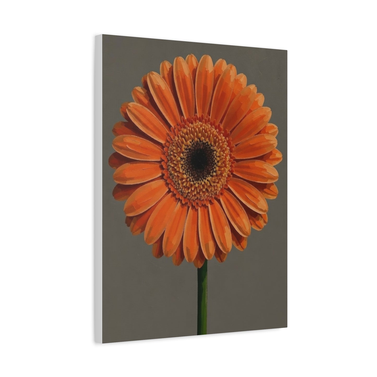 Orange Gerbera Flower Matte Canvas Print — Stretched Wall Art