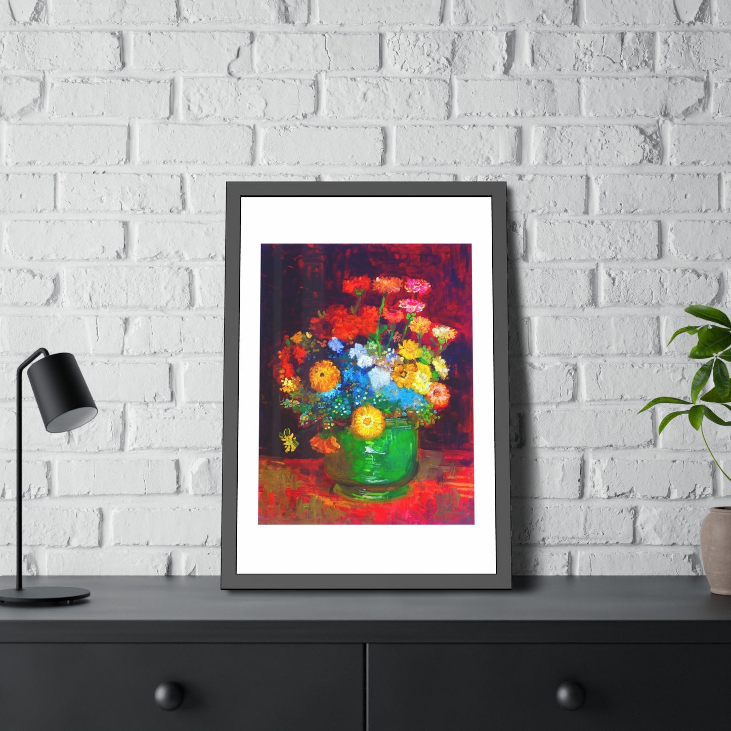 Framed Floral Poster — Colorful Bouquet Art Print