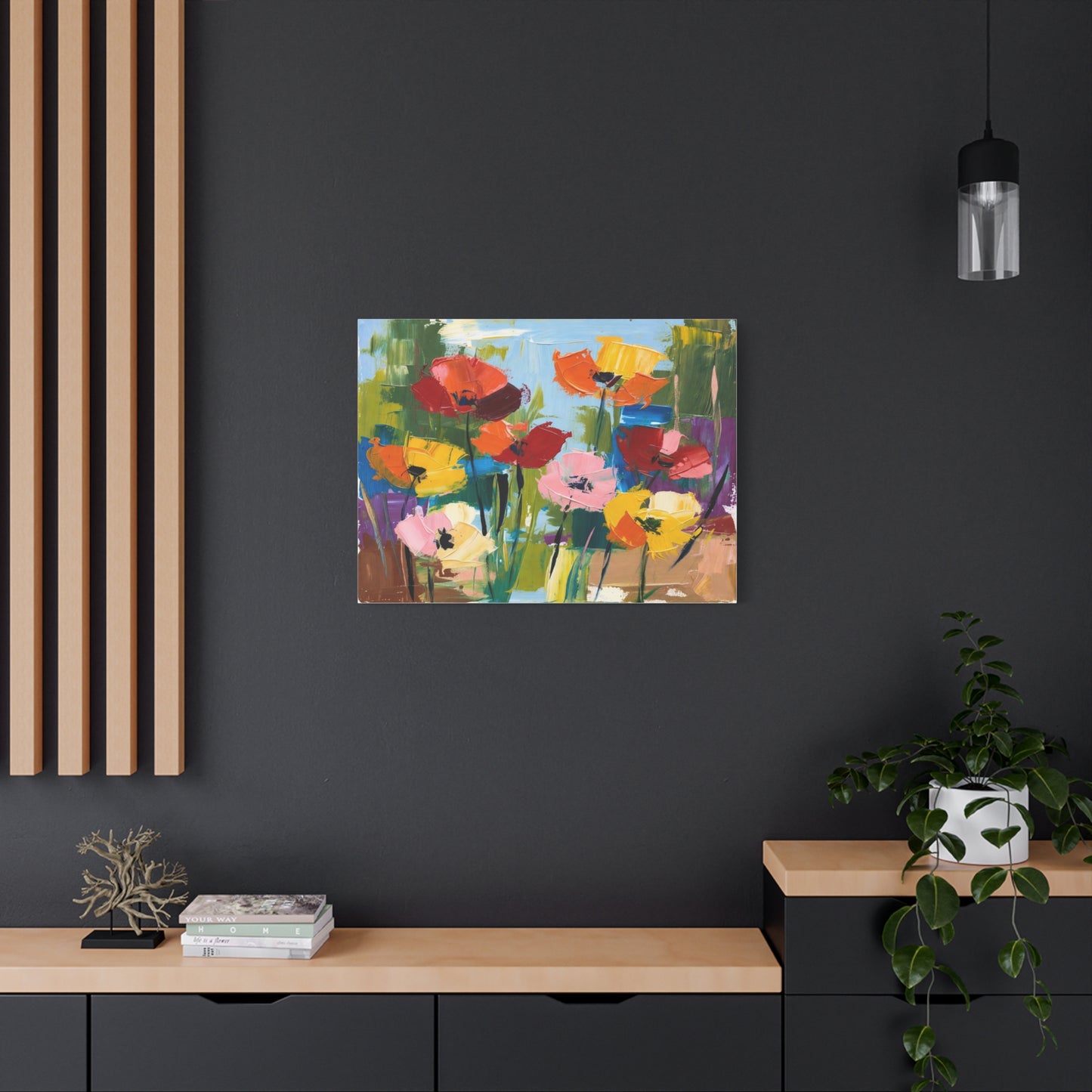 Colorful Abstract Floral Canvas Wall Art — Matte Stretched 1.25"
