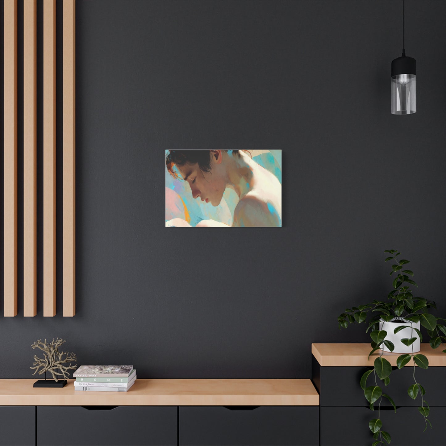 Dreamy Portrait Matte Canvas Print — Serene Female Profile Wall Art, Stretched 1.25"