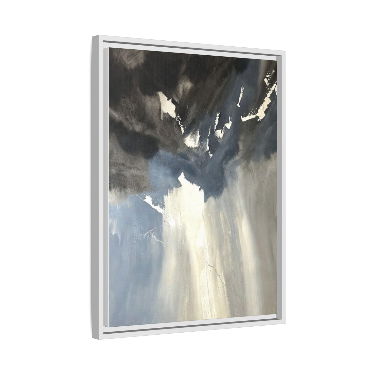 Framed Matte Canvas Art — Moody Abstract Sky Painting