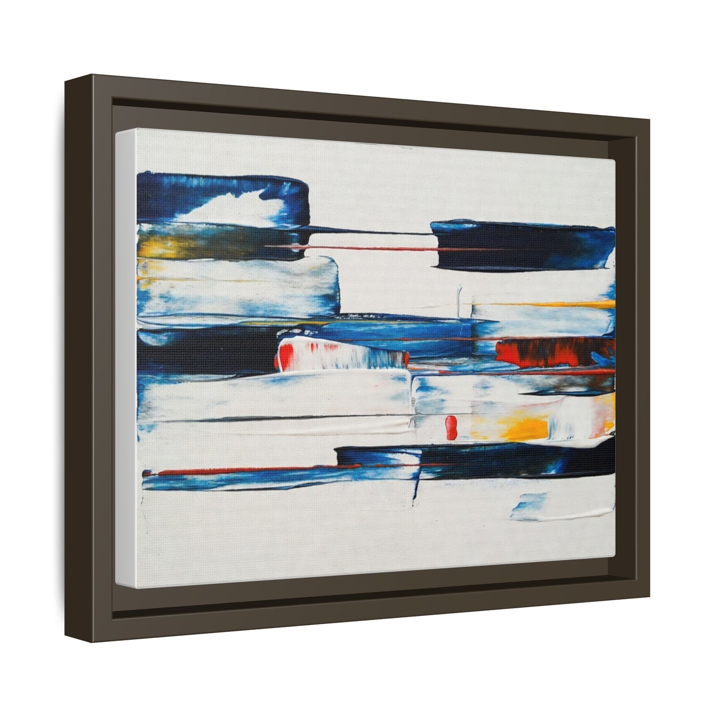 Abstract Coastal Brushstrokes Framed Canvas Print
