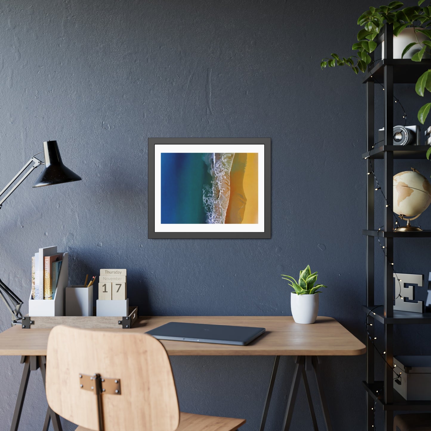 Coastal Waves Framed Poster — Beach Ocean Photography Wall Art