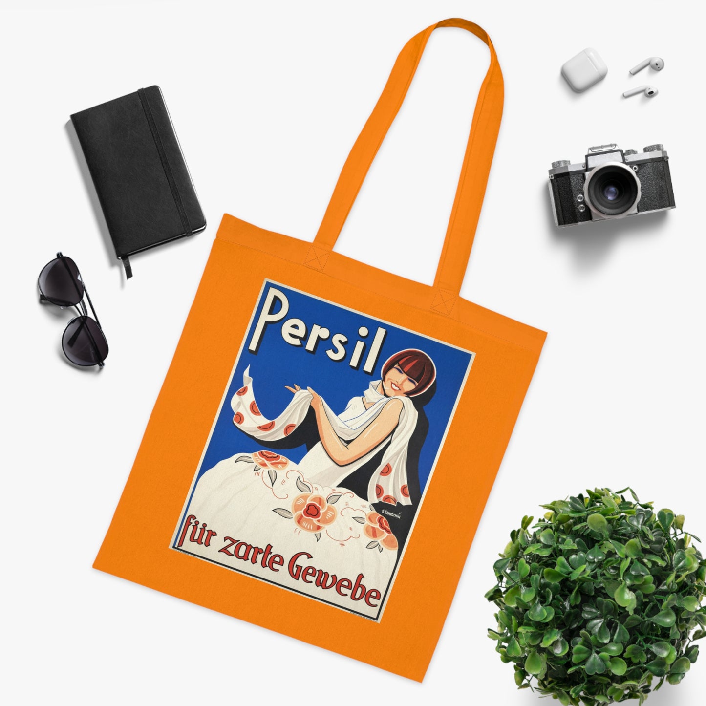 Vintage Persil Poster Cotton Tote — Retro Laundry Advertising Graphic Bag