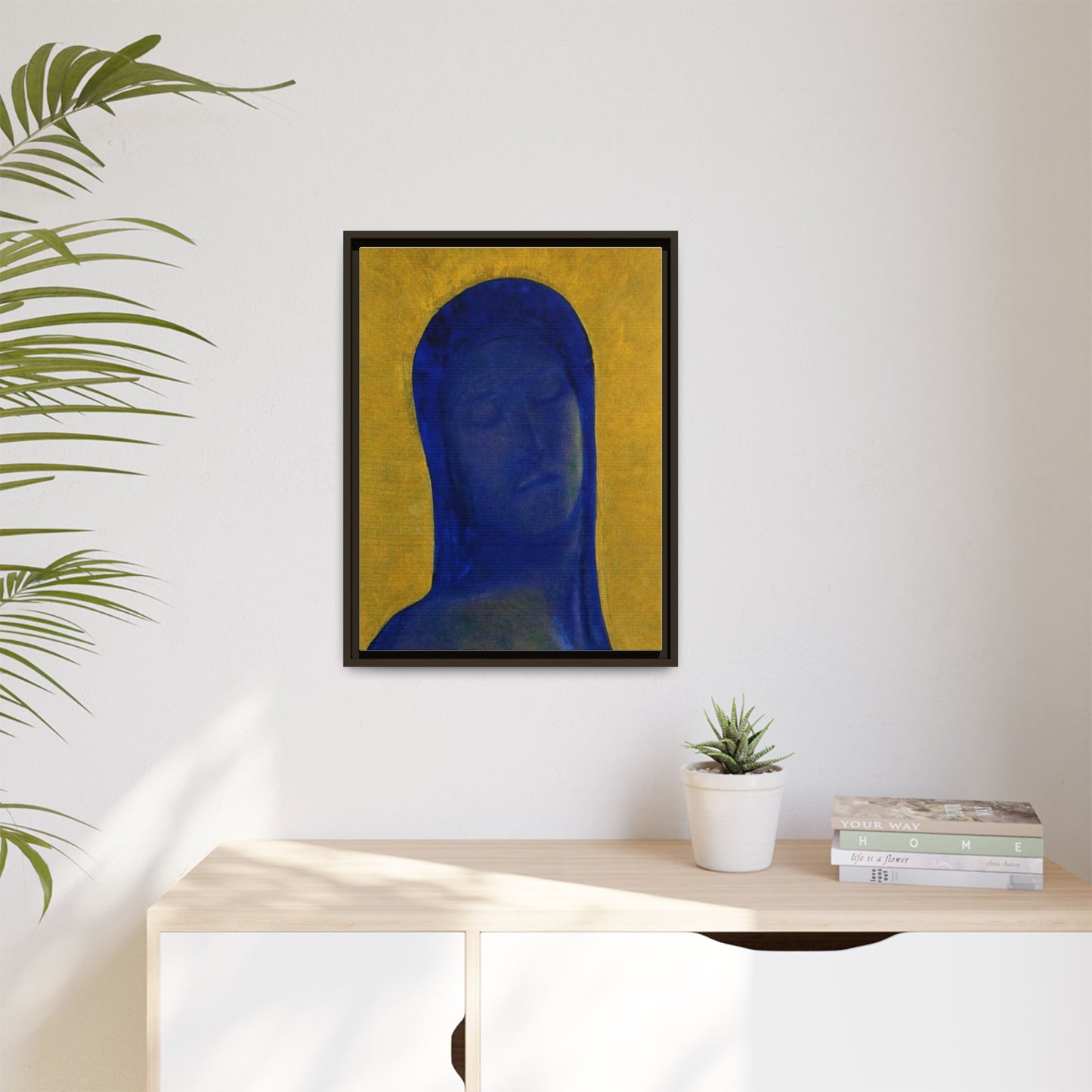 Closed Eyes by Odilon Redon Framed Matte Canvas Wall Art Print