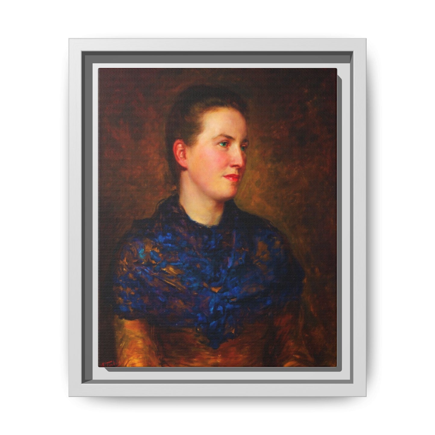 Framed Matte Canvas Portrait Print — Classic Victorian Woman Wall Art