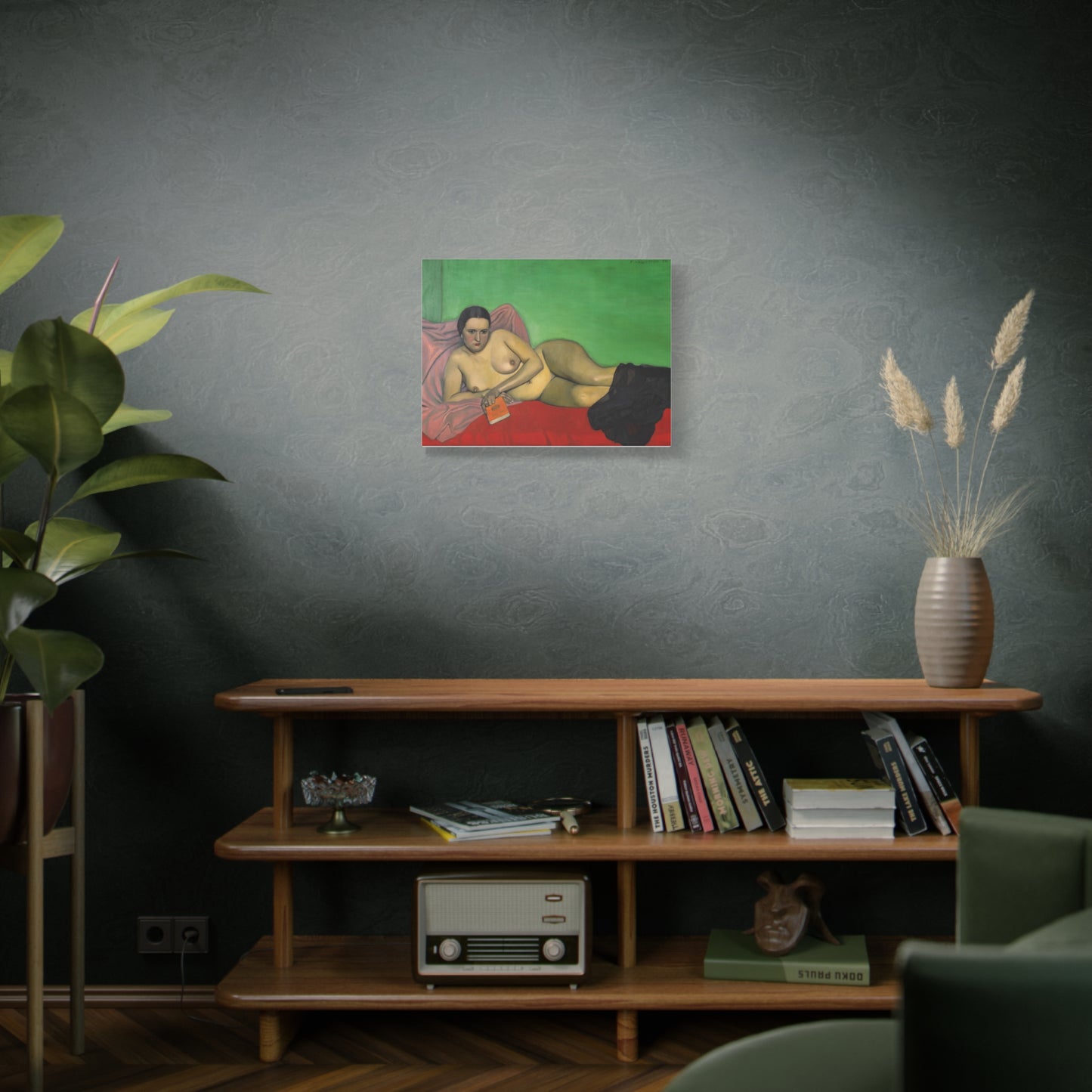 Femme nue tenant un livre by Félix Vallotton Matte Canvas Wall Art Print