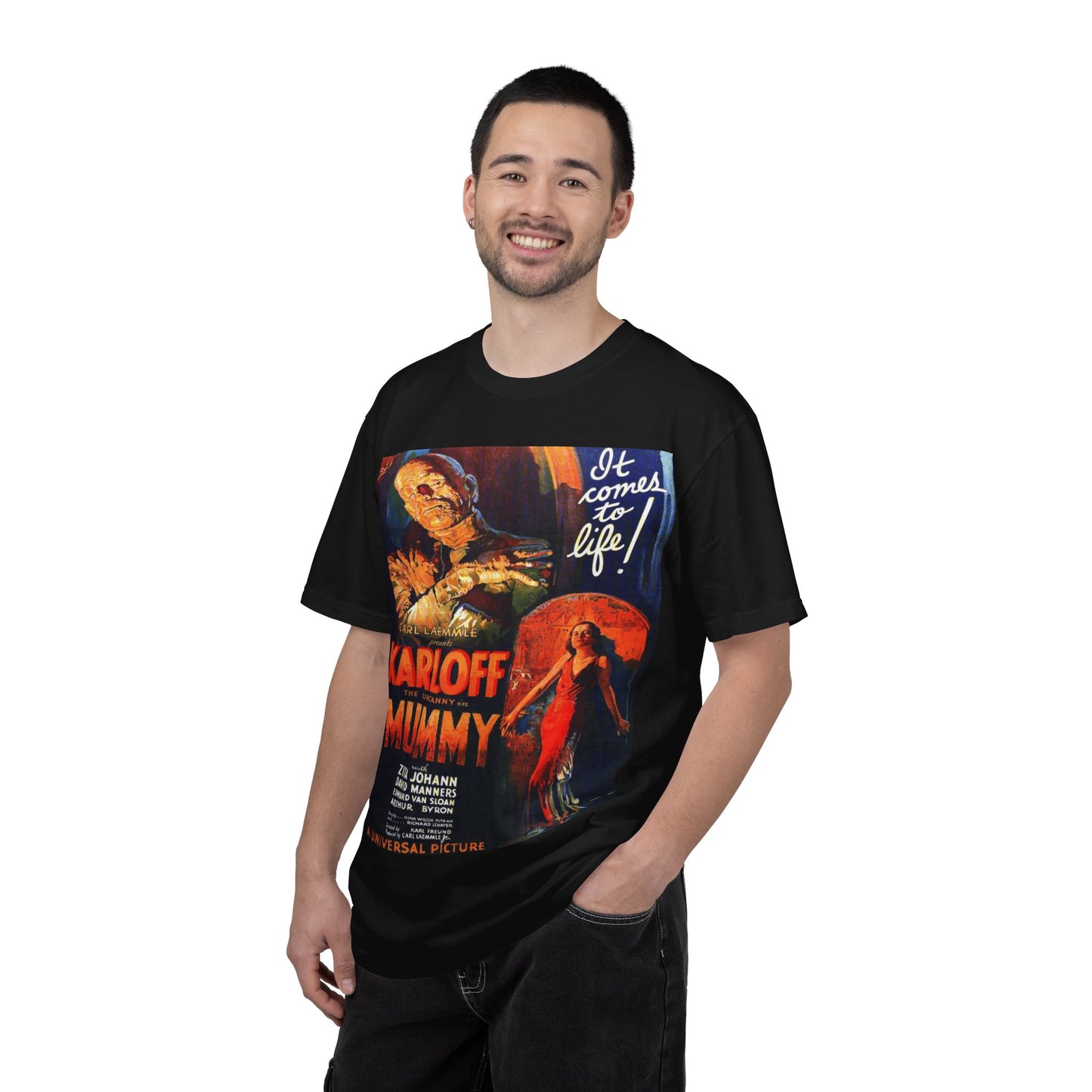 Mummy Movie Poster T‑Shirt — Vintage Karloff Horror Graphic Tee
