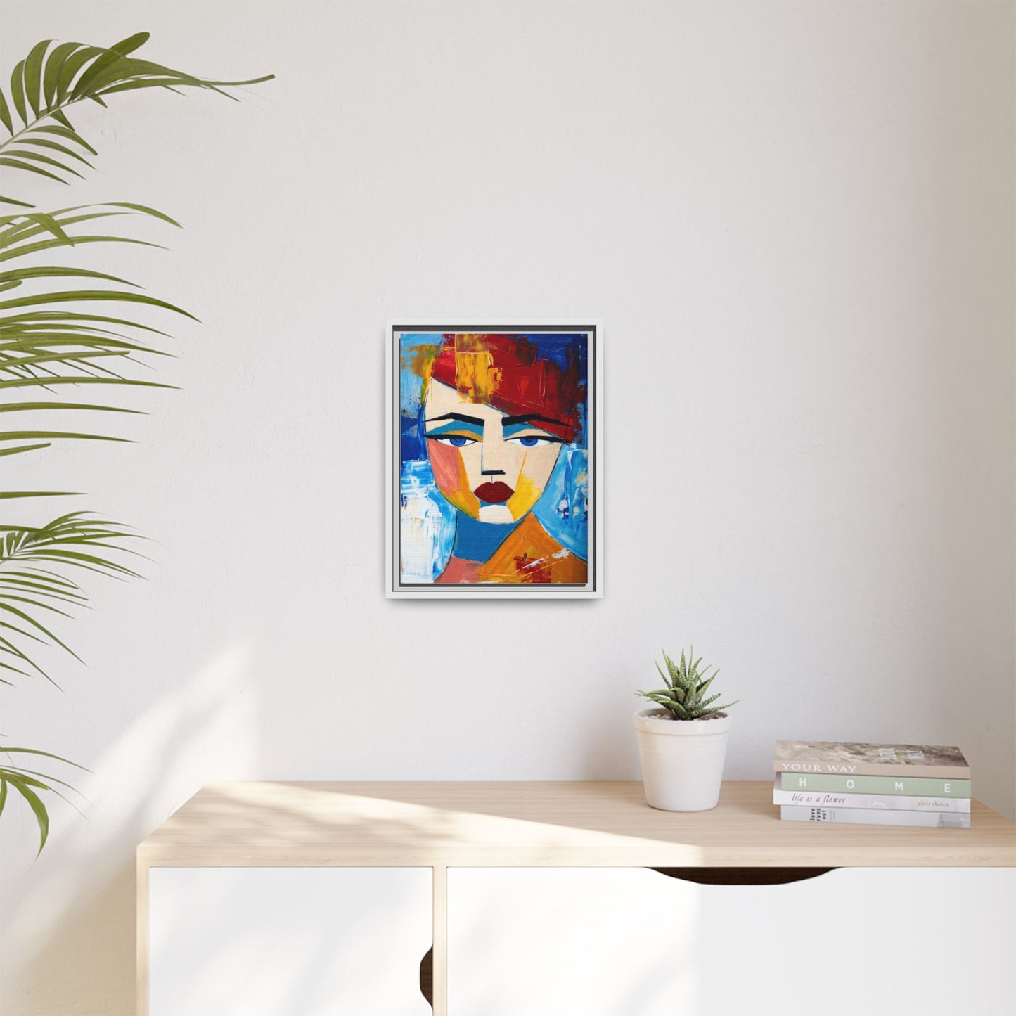 Abstract Colorful Portrait Framed Canvas Art