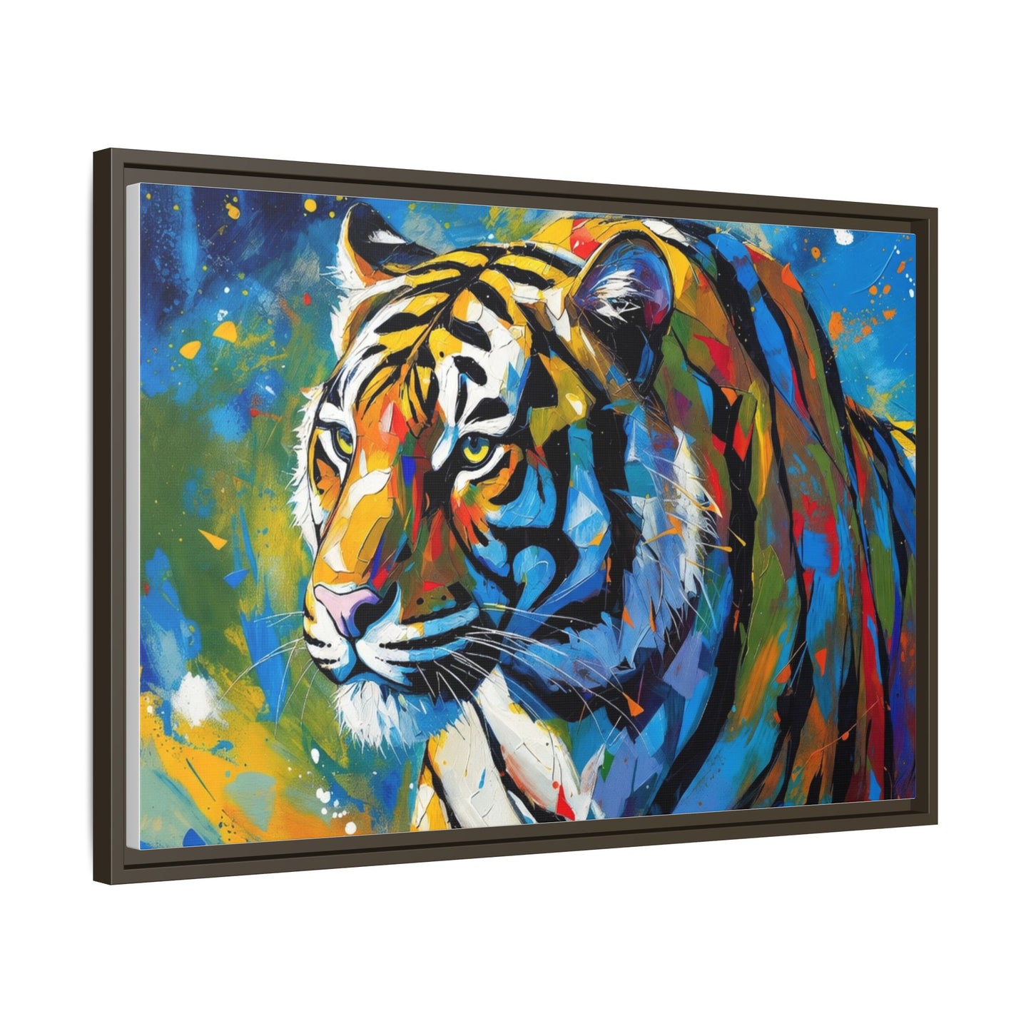 Colorful Tiger Matte Canvas Framed Art — Vibrant Wildlife Wall Decor