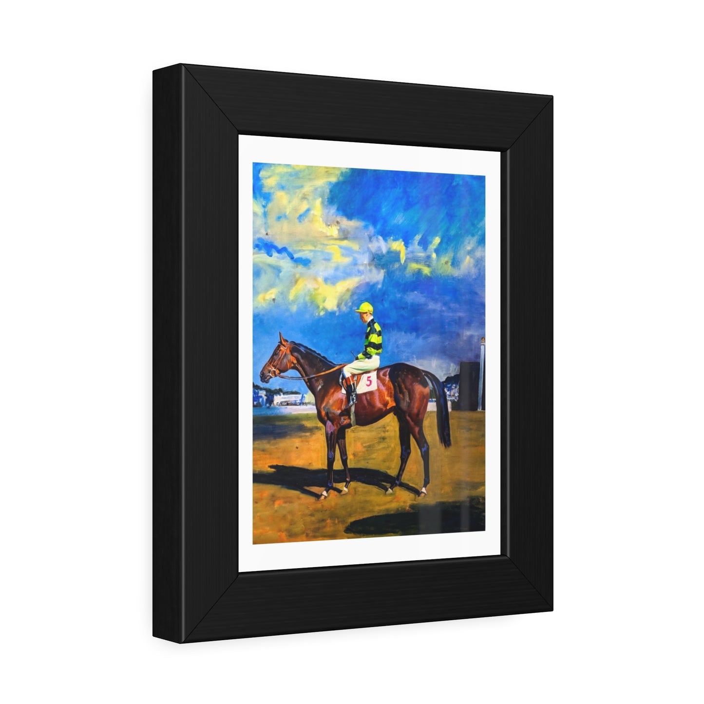 Framed Poster — Vintage Racehorse Jockey Art Print