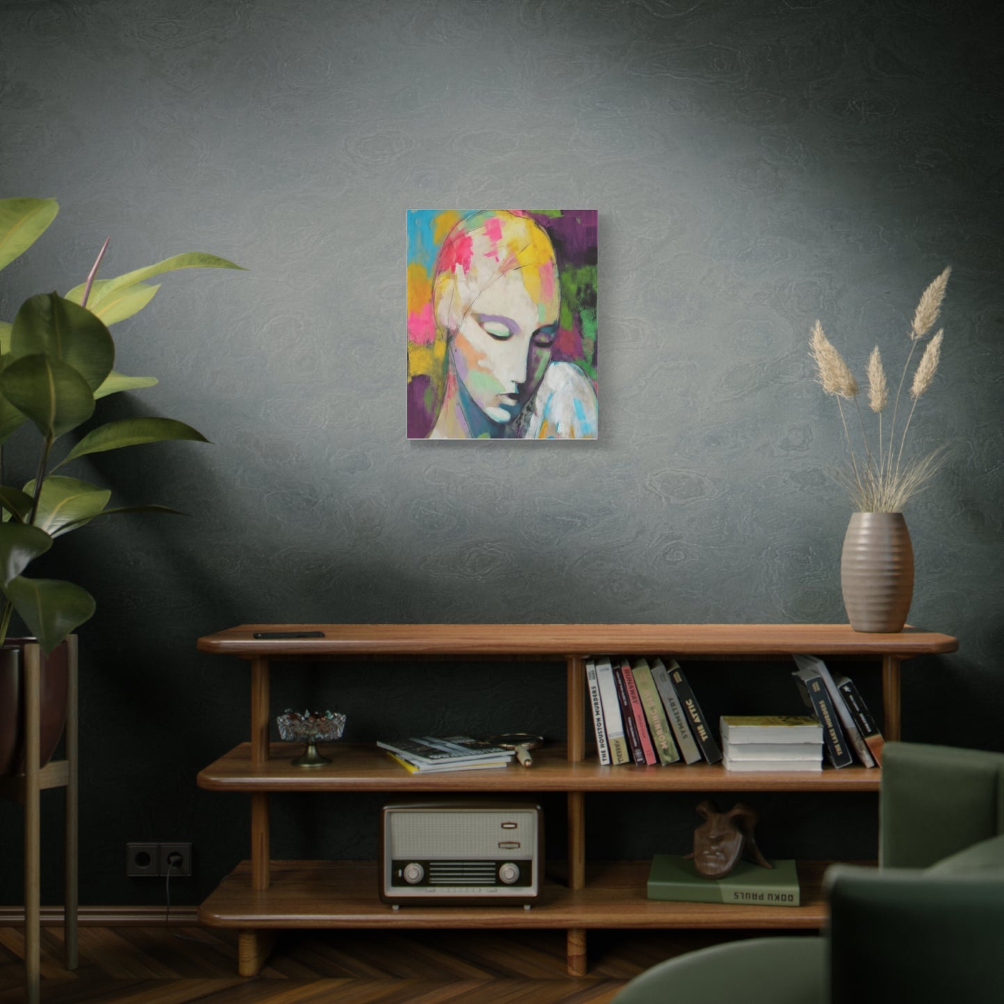 Abstract Angel Portrait Canvas - Colorful Modern Wall Art