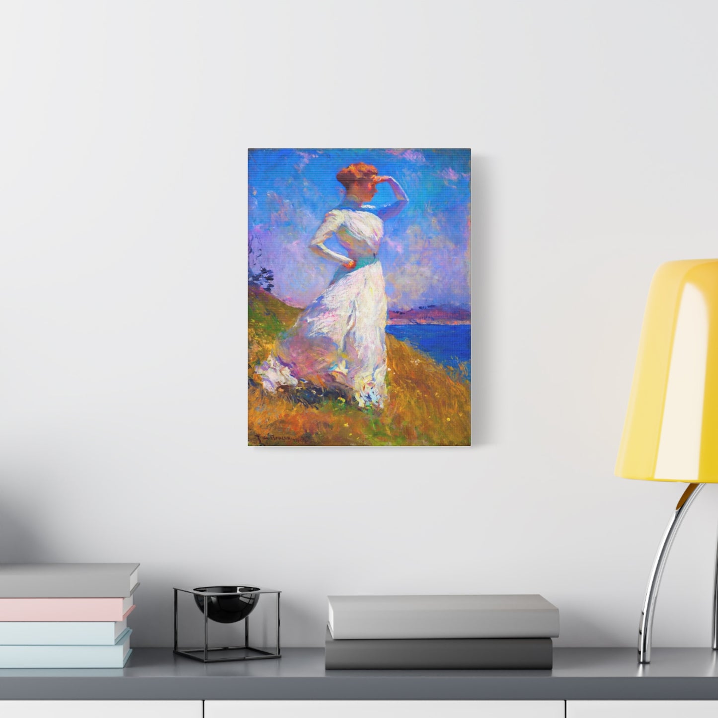 Impressionist Coastal Lady Matte Canvas Print — Stretched 1.25"