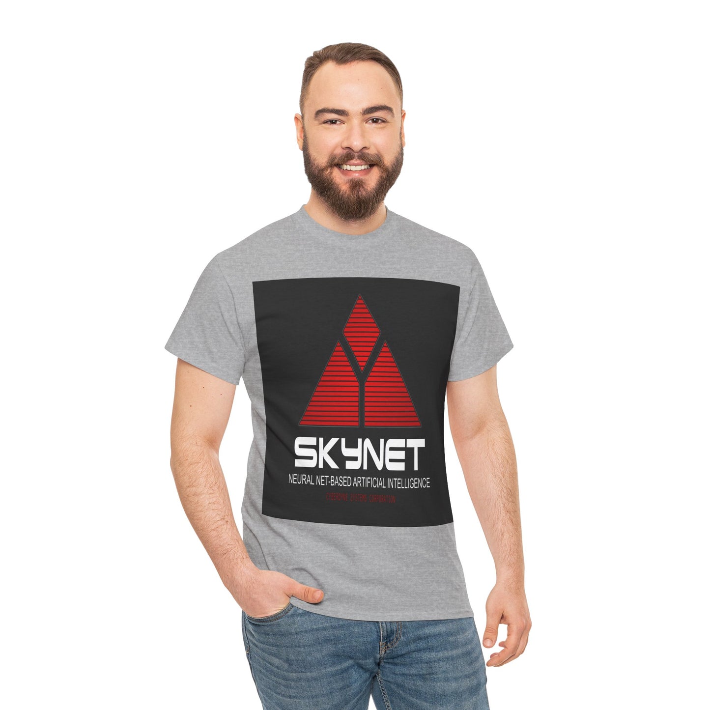 Skynet Logo Tee — Retro Red AI Graphic T-Shirt