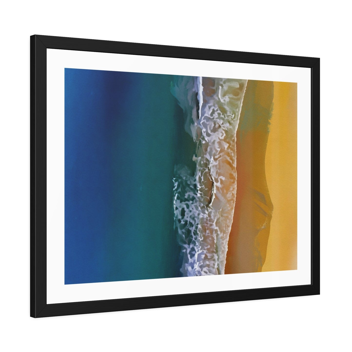 Coastal Waves Framed Poster — Beach Ocean Photography Wall Art