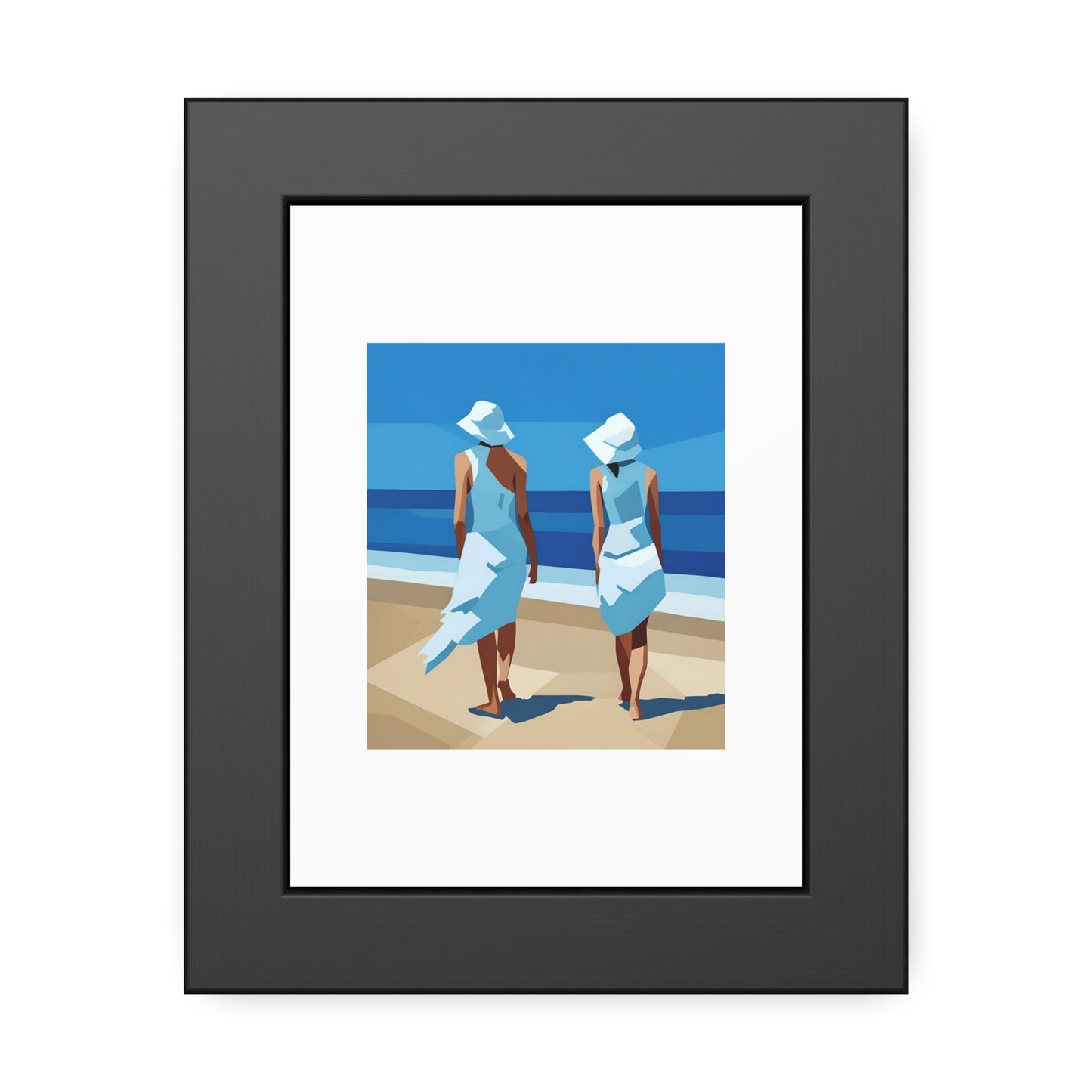 Framed Beach Poster — Vintage Coastal Art Print