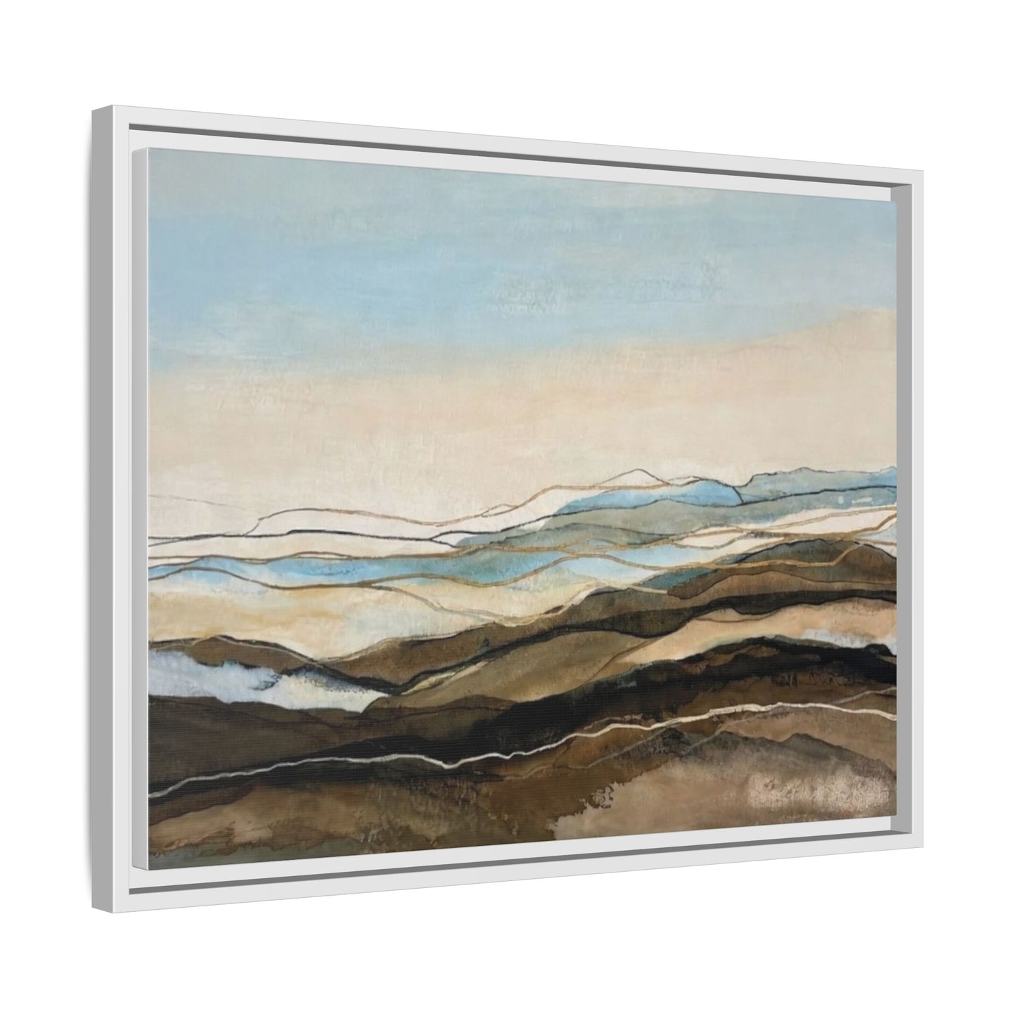 Framed Matte Canvas Print — Abstract Coastal Landscape Wall Art