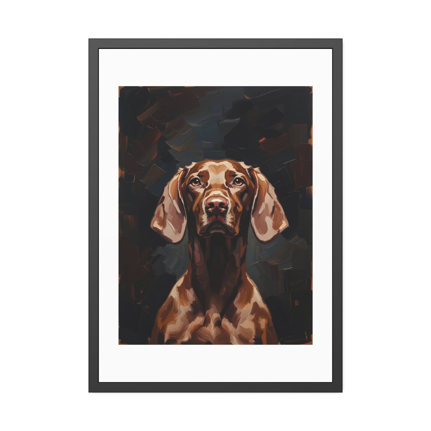 Chocolate Vizsla Dog Framed Paper Posters