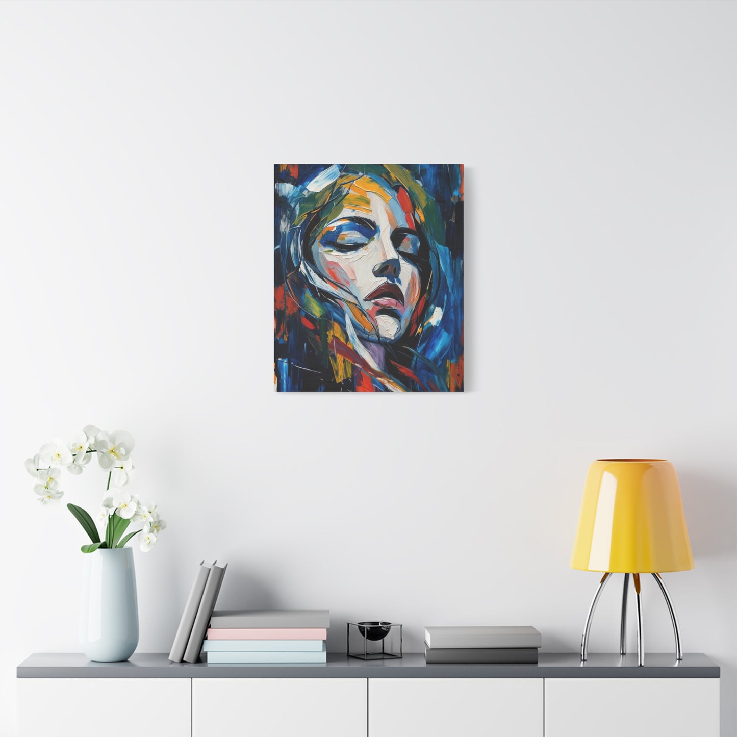 Abstract Colorful Woman Portrait Canvas
