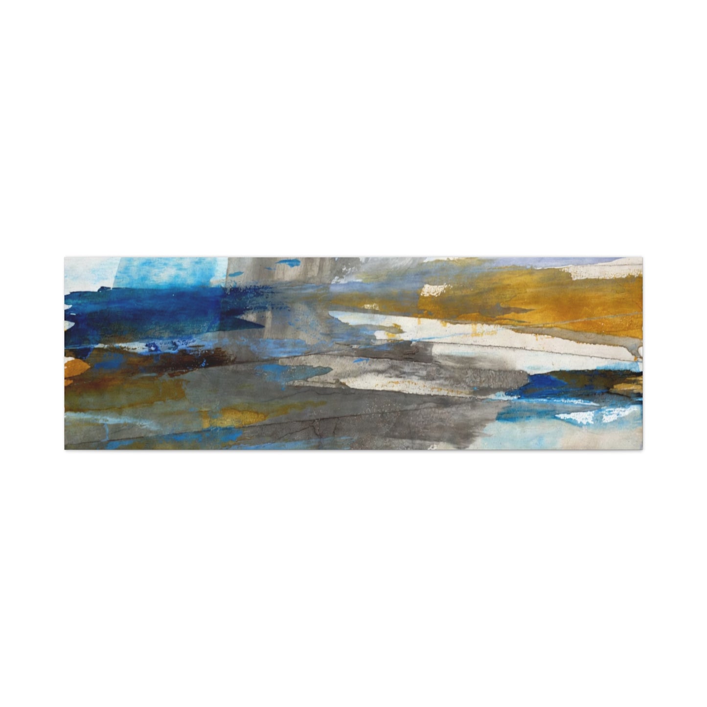 Abstract Coastal Blue Matte Canvas Print — Stretched 1.25" Wall Art