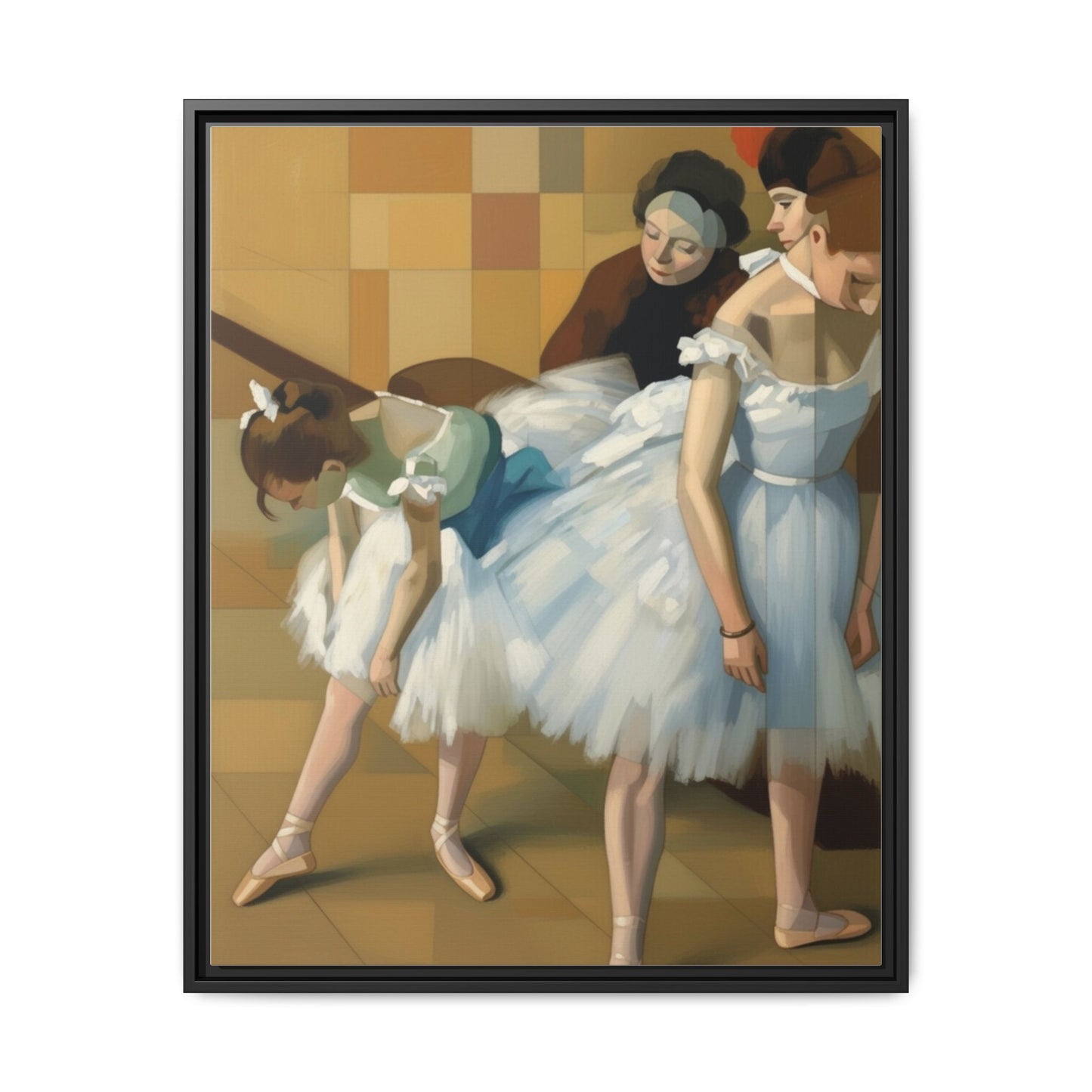Ballet Dancers Matte Framed Canvas – Impressionist Dance Wall Art
