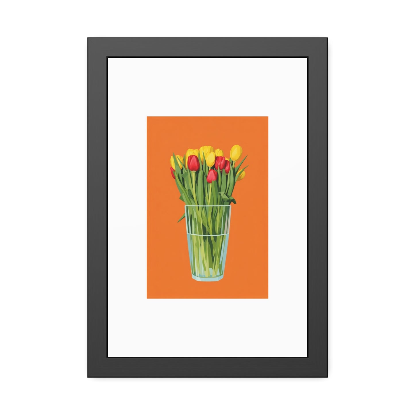 Framed Poster — Colorful Tulip Vase Wall Art (Spring Floral Print)