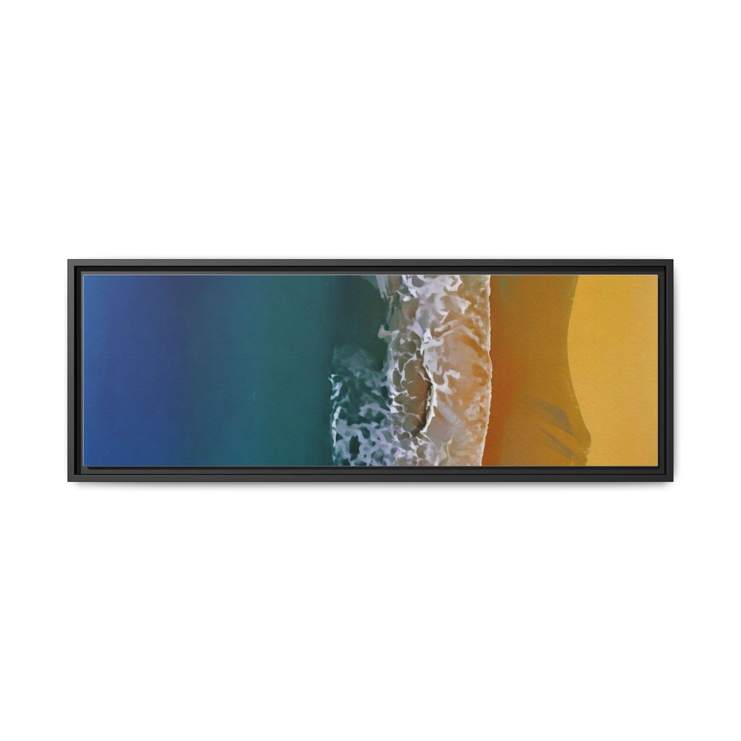 Framed Matte Canvas Seascape Print – Coastal Waves Wall Art