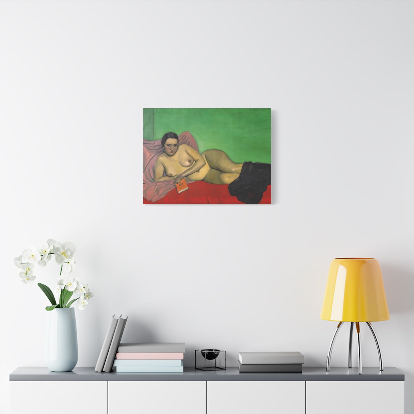 Femme nue tenant un livre by Félix Vallotton Matte Canvas Wall Art Print
