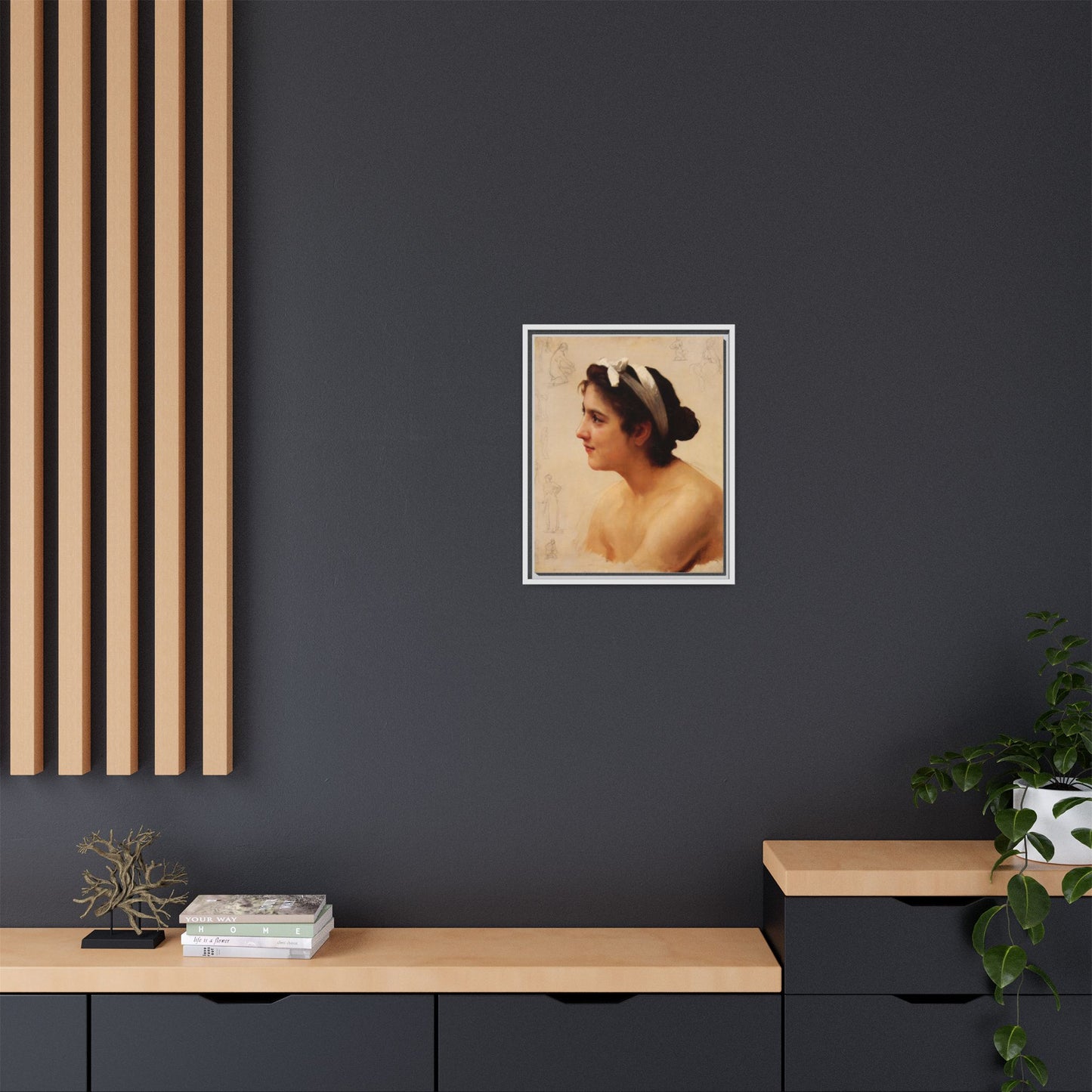 Study Of A Woman For Offering To Love by William Adolphe Bouguereau Framed Matte Canvas Print