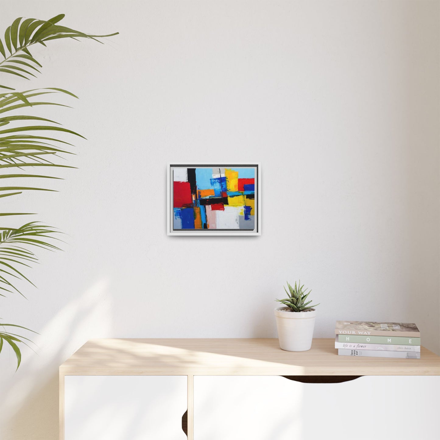 Abstract Color Block Matte Canvas Framed Wall Art